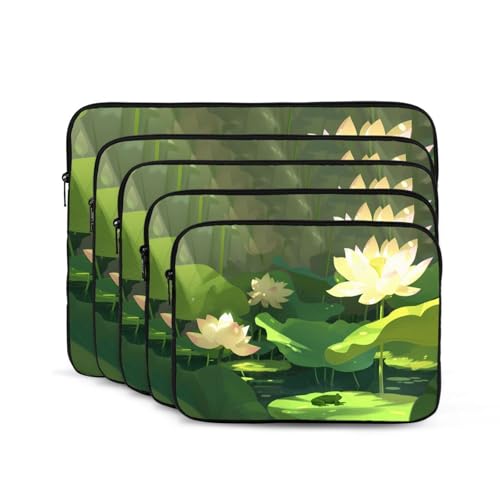 Frog Under Lotus Leaf Laptop Sleeve Case 15 Inch Suitable For Notebook Computer Tablet Traveling Carrying Simple Case2