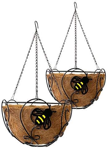 Panacea 81452 Bee-Conscious Hanging Baskets, Black, 14" Dia., Pack of 22
