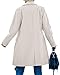 Fazortev Womens Casual Long Sleeve Wool Blend Pea Coat Lapel Notched Collar Warm Midi Jacket Overcoat