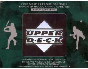 Upper Deck 1991 MLB Limited Edition Team MVP Holographic Trading Card Set (54 Cards, Ungraded, 1 of 216,000)