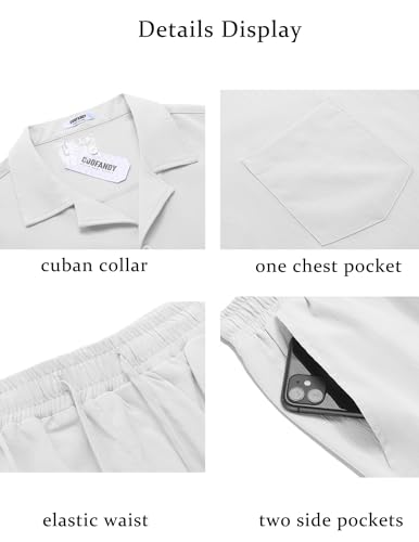coofandy men39s 2 pieces casual beach outfits short sleeve button down shirts summer short set