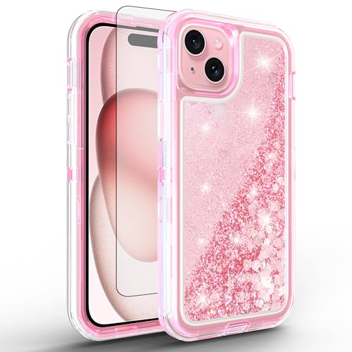 Coque iPhone 15抗震防摔保护壳 解决碎屏风险 de qualité militaire avec écran liquide