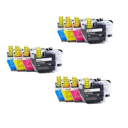 Cartouche LC3019 pour MFC J5330DW sans bavure - Pack de 12 recharges d'encre fluide