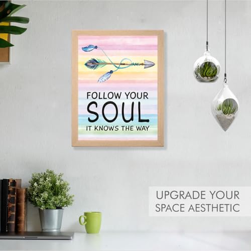 Image of Chaka Chaundh - FOLLOW YOUR SOUL IT KNOWS THE WAY - Motivational Quotes frames for Office, Home, Student -(11 X 14 Inches)