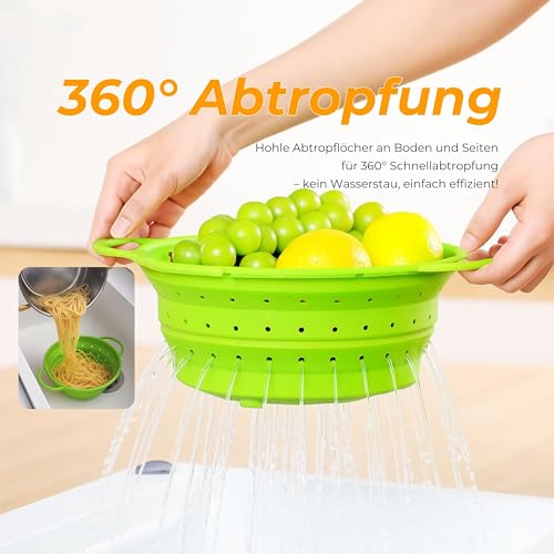 Colador de silicona plegable apto para lavavajillas CLOVE, escurridor de verduras resistente 7