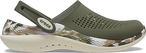 Image of Crocs Unisex Adult Army Green /Multi Stylish Lightweight Casual Clog | Casual Sneakers | Walking Clog | Fashion Clog | Formal Clog | Comfortable (VN 207634-3TC-M7W9) | Size-6