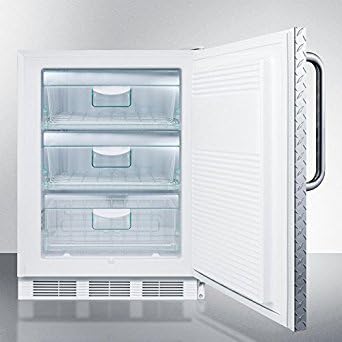 Summit VT65ML7DPLADA Upright Freezer, Silver With Diamond Plate