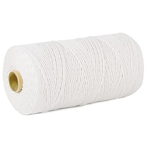 Image of PerkHomy Cotton Butchers Twine String 1100 Feet 2mm Twine for Cooking Food Safe Crafts Bakers Kitchen Butcher Meat Turkey Sausage Roasting Gift Wrapping Gardening Crocheting Knitting