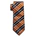 YourTies Orange Blue Tie for Men Silk Plaid Necktie Pocket Square Cufflinks Lapel Pin Tie Clip Set Business Wedding