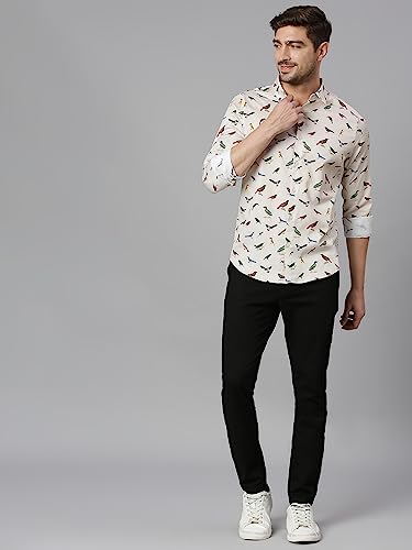 Image of Thomas Scott Men's | Printed | Full Sleeve | Slim Fit | 100% Cotton | Spread Collar | Casual Shirt
