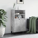 ZEYUAN Aparador Alto Madera contrachapada Gris hormigón 60x36x110 cm, Aparadores para Salon, Aparador Entrada Recibidor, Aparador Cocina, Vitrinas para Salon, Muebles Auxiliares
