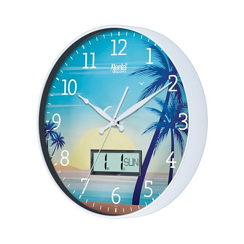 Image of Ajanta Home Decor Clock 14 Inch (350mm) White | Stylish Silent Sweep Wall Clock | Luxury Modern Design | Model 6097