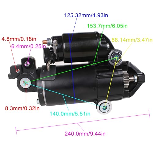 Image of SouthMarine Outboard Engine 50-8M0142679 8M0187292 8M0104011 8M0099252 8M0061073 8M0096343 8M0137789 M0074530 18-55505 Starter Motor for Mercury Quicksilver Mariner 175HP 200HP 225HP 250HP 300HP V6 V8