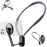 Magnetic Neck Phone Mount, Adjustable Chest Strap Neck Phone Holder for Recording, Hands Free POV/Vlog Phone Video Filming, Neck Cell Phone Chest Mount, Content Creator Essentials for iPhone Andriod