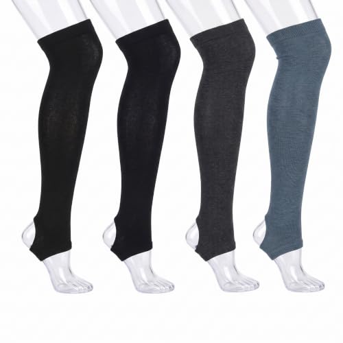 Image of Tipi Toe Women's Stirrup Yoga Socks, Lightweight Knee-High Leg Warmers, Open Heel Non-Slip Design. Ideal for Yoga & Dance