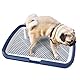 Hundetoilette Flachdesign mit wasserdichter Basis, herausnehmbarem Tablett & rutschfesten Füßen – für Welpen und Erwachsene Hunde – Ideal für Indoor, Balkon oder Reisen (65 * 50cm (Blau)