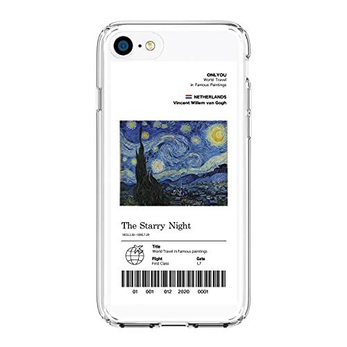 ONLYOU iphone se3 用 ケース 韓国 ハイブリッドケース 絵画 ゴッホ 星月夜 デザイン 風景 グッズ カバー iphone7 iphone8 iphonese2 iphonese3 (iPhone7/8/SE2/SE3 星月夜)