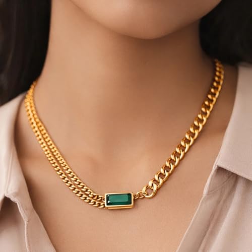 Image of Rubans Demi Fine Stainless Steel Necklace Chain Link Gift for Women & Girls