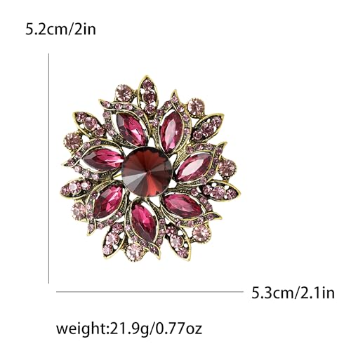 Image of Trendy Large Rhinestone Flower Brooches 8-color for Women Luxury Office Party Casual Pins Jewelry Accessories Gifts