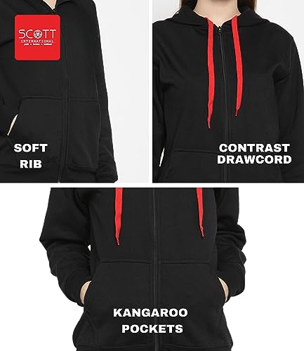 Image of Scott International Men's Solid Cotton Hoodies for Men, Trendy and Comfortable Sweatshirts for Men, Stylish Winter Wear with Hood and Pockets, Fashionable Hooded Sweatshirts