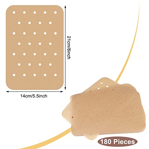 Pinenuts 180pcs Air Fryer Parchment Paper Air Fryer Paper Liner for Ninja Foodi Dual Air Fryer Non-Stick Perforated Parchment Liner Baking Paper Compatible with Ninja DZ201 - Image 2