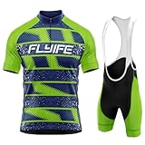 Maillot de Ciclismo para niños y niñas, Camiseta de Manga Corta y Pantalones Cortos con Almohadilla para el Asiento con 9D Gel Acolchado para Equipos Pro (TYP-3,S)