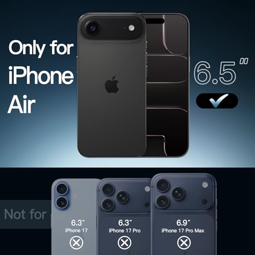 Image of JETech Magnetic Case for iPhone Air Compatible with MagSafe, Shockproof Phone Bumper Cover, Anti-Scratch Clear Back, 6.5-Inch Display (Black)