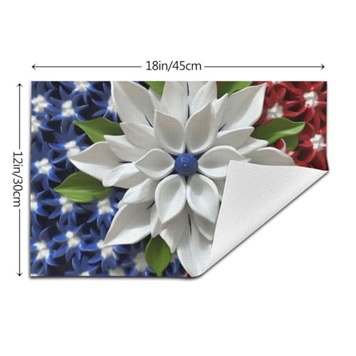 Set de table en PVC tissé fleuri pour repas en terrasse - 5
