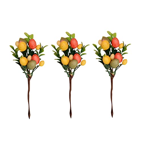 Garneck 3 Piezas Accesorio de Ramo de Flores de Pascua Artificial Flowers decoración Pascua pascoa Decor Plantas navideñas simuladas Decorativo Accesorios de Bricolaje para Pascua Bambú