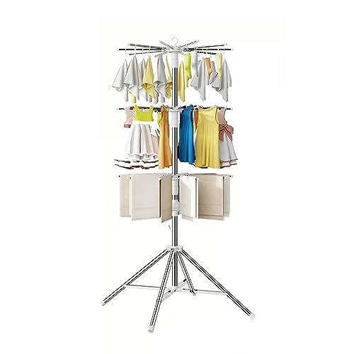 Buhelyc Folding Clothesline, Tripode Clothes Drying Rack with 20 ...