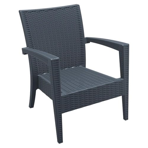 Compamia Miami Outdoor Club Chair in Dark Gray (Set of 2)