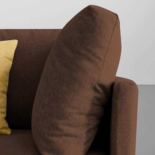 Image of Carina LHS 4 Seater L Shape Sofa Set with Center Table for Living Room (Brown Fabric) Premium Fabric Sofa