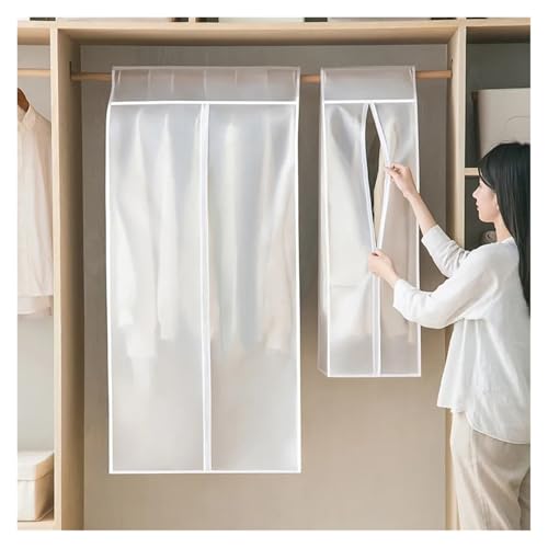 Hanging Garment Bag Transparent Clothes Hanging Dust Cover Dress Suit Coat Storage Bag Case Organizer Wardrobe Dress Clothing Hanging Dust Proof Bag(50CM x 80CM x 120CM)4