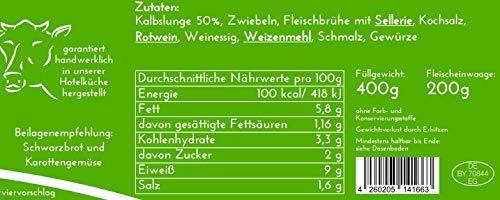 2 X Konserve Diem Saures Lüngerl vom Kalb - Beuschel - Kalbslunge in dunkler Einbrenne - Saure Lunge - 240g Fleischeinwage - lange haltbar – Bild 5