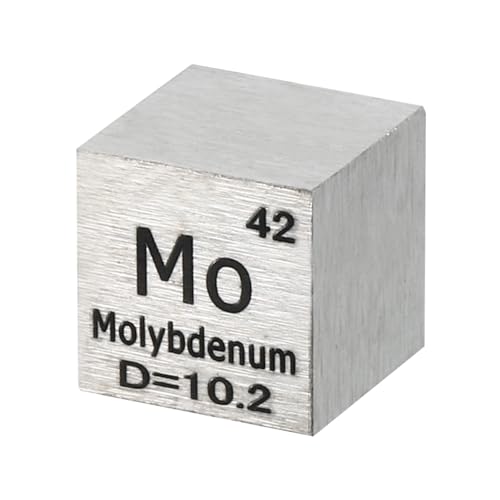 PATIKIL Molybdenum Cube, 10mm Mo-Density Cube High Density Element Cube Unique Metal Cube Periodic Table of Elements Collections Lab Experiment Teacher Scientific Classes