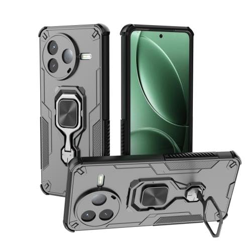Image of Back Cover Case for iQOO Neo 10R |Shockproof | Metal Ring Holder | Military Grade Armor Back Cover for iQOO Neo 10R -Black