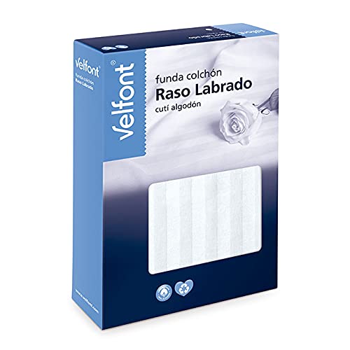 Velfont VELAMEN - Funda col. algodón 100% 80x190 Blanco Raso labrado
