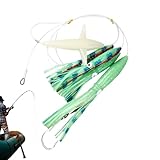 Squid Lures Fishing Saltwater - Luminous Bass Bait - Weighted Sinking Squid Lures for Bass Crappie Salmon Walleye Trout Catfish Sea Saltwater Stream Swamp Lake Fishing Adventures