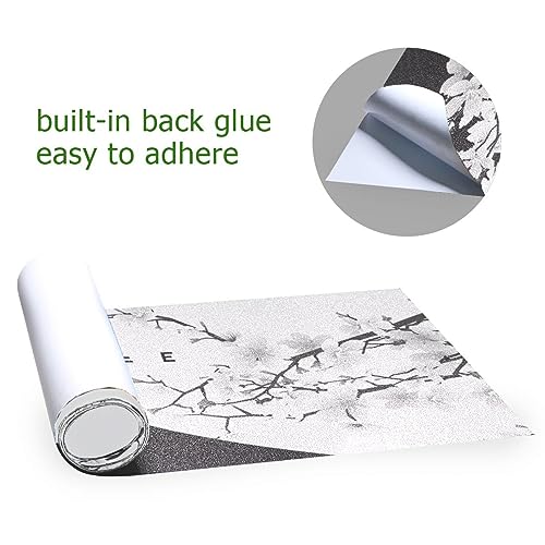 aportt Fita Adesiva para Skate, 33 X 9 Polegadas, Sakura-Death Life, Flor de Cerejeira Preta E Branc