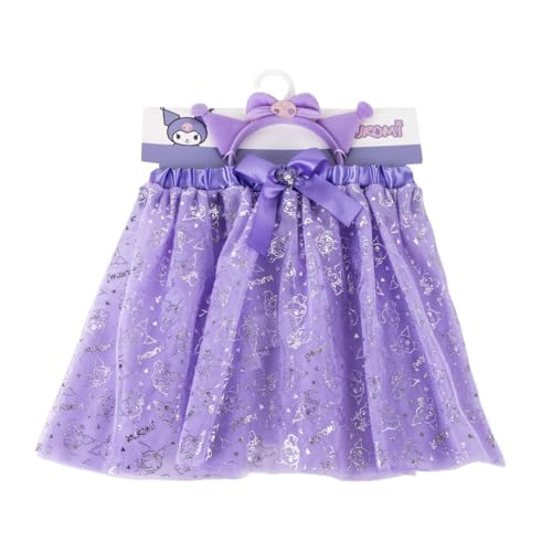 CERDÁ LIFE'S LITTLE MOMENTS – Conjunto de tutú para niña con diadema, disfraz de princesa oficial Disney & Sanrio, talla única 3-8 años (3489 violeta Kuromi)