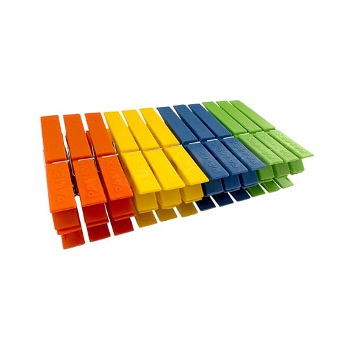 Pamex - Pinza Plástico Gigante Jumbo Colores Surtidos Ligeras-12 Paquetes- (288 Pinzas)