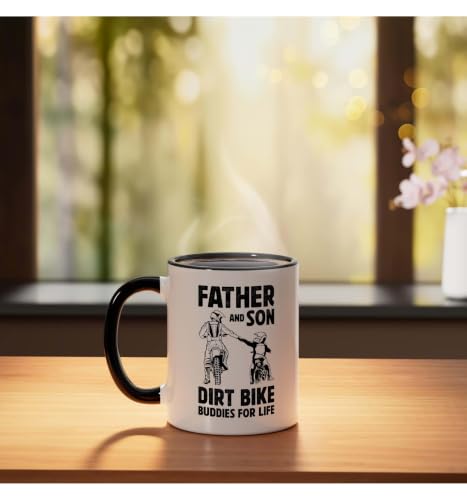 Taza cerámica Dirt Bike Dad 11 oz negro/blanco miniatura 3