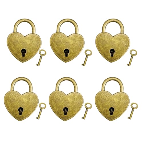 kathson Old Vintage Antique Style Heart Shaped Mini Archaize Padlocks
