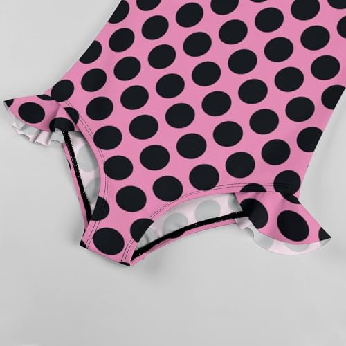 Image of Girls One Piece Swimsuit Polka Dots Ruffles Swimwear Bathing Suits 3-12 Years