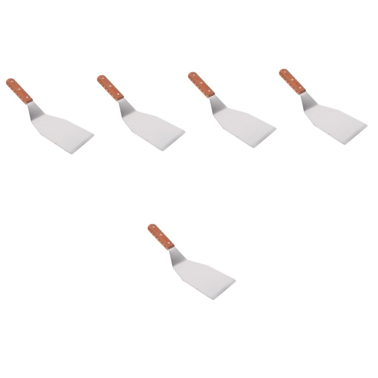 5 Stück Multi Funktionale Pfannenwender Holzgriff Robuste Grill und Steak für Outdoor Cooking und Haushalt Hitzebeständig und Langlebig