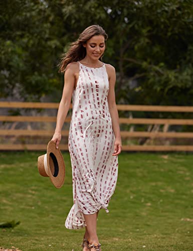 Halife Women's Summer Casual Sleeveless Beach Dress Long Halter Side Slit Maxi Sun Dresses4