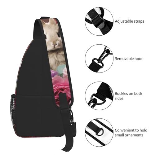 Mochila tipo bandolera para mujeres y hombres, diseño flores de Pascua miniatura 5