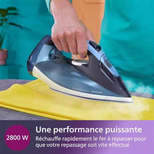 Philips Séries 7000 Fer à Vapeur Vapeur continue 50 gmin 250 g de Vapeur en Plus Vapeur Verticale Semelle SteamGlide Plus DST702080 - vue 6