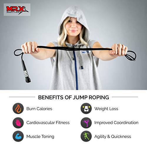 MRX 9\" PVC Jump Rope for Cardio Fitness - Versatile Jump Rope for Both Kids and Adults - Great Jump Rope for Exercise (Black) - Thumbnail 2