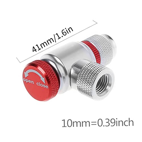 Cabezal de inflado de CO2 de aleación de aluminio plateado para válvulas de bicicleta 3